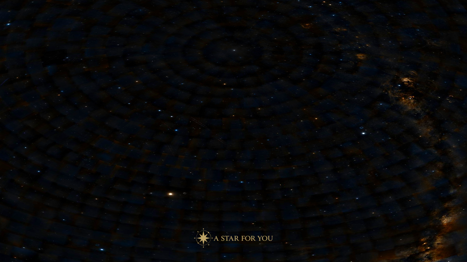 DSS2 photograph of the stellar background reoriented for 13 July 2023, seen from London, England, United Kingdom at 21:00, above an ideal horizon