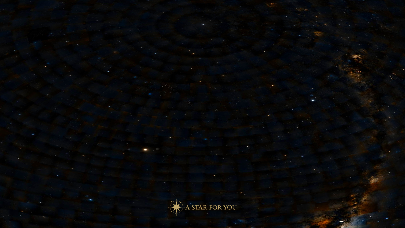 DSS2 photograph of the stellar background reoriented for July 13, 2023, seen from New York, New York, United States at 21:00, above an ideal horizon